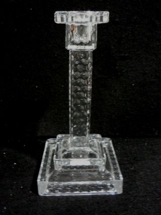 Vintage Fostoria American Glass Square Step Candlesticks Holder
