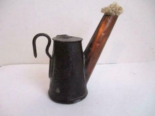 Antique Vtg Teapot Style Coal Miners/mining Cavers Lamp - 12