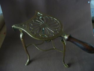 A Really Good Antique 18th Century All Brass Trivet Kettle Stand