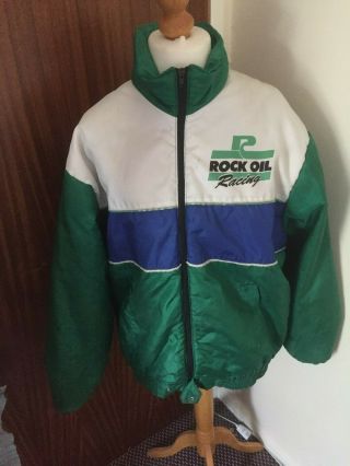 Vintage 1980s Rock Oils Rockoils Indycar Motor Racing Rally Race Jacket