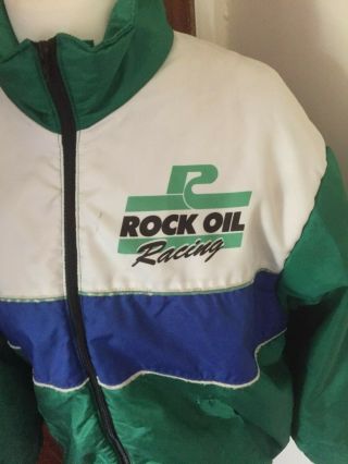 VINTAGE 1980S ROCK OILS ROCKOILS INDYCAR MOTOR RACING RALLY RACE JACKET 2