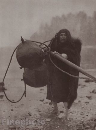 1900/72 Photogravure Native American Indian Makah Whaler Art Edward Curtis 11x14