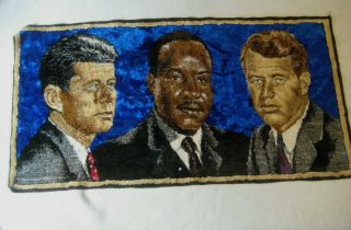 Tapestry Vintage 1960s Martin Luther King John Robert Kennedy Wall Decor Rug