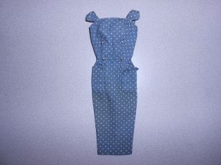 Vintage Barbie Blue Polka Dot Sheath Pak Dress