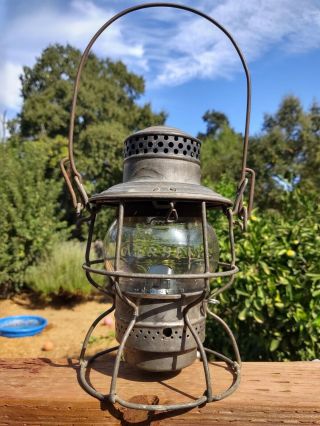 Vintage 1941 Adlake 300 Santa Fe At&sf Railroad Short Globe Kerosene Lantern