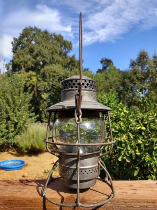 Vintage 1941 Adlake 300 Santa Fe AT&SF Railroad Short Globe Kerosene Lantern 2