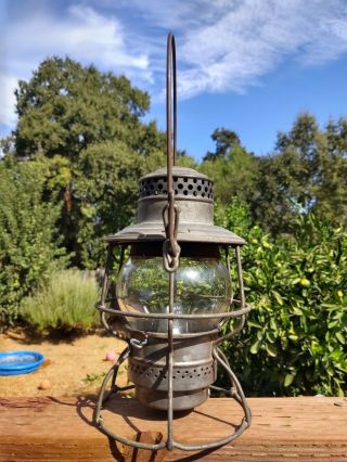 Vintage 1941 Adlake 300 Santa Fe AT&SF Railroad Short Globe Kerosene Lantern 3