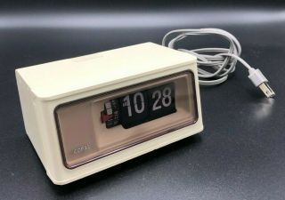 Vintage Copal Flip Clock Alarm,  Beige,  Model Rp - 160,  1970s,