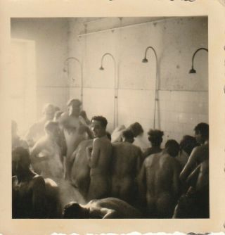 Vintage Photograph,  Nude Young Soldiers,  Showering,  Gay Interest