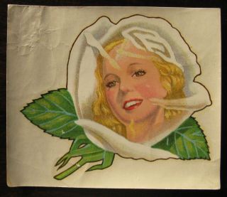 Vintage White Rose Gas Oil Advertising Decal Pretty Lady Go With