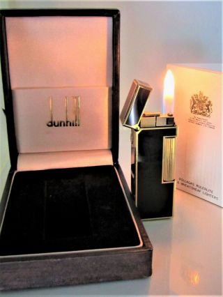 Dunhill Rollagas Lighter (black Lacquer Design) With A 12 Month Guarantee