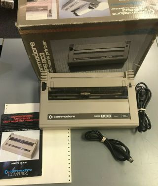 Commodore Mps 803 Dot Matrix Printer Commodore 64 W/ Box & Accesories