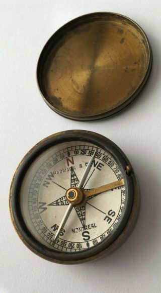 Vintage Rare Compass Harrison & Co Montreal Trade Mark London With A Lid