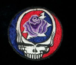 Vtg One Of A Kind Handmade The Grateful Dead Steal Your Face W/rose 3.  5 " Patch
