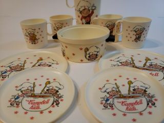 Vintage Children ' s play dishes / Campbell ' s Kids / 1992 / Manitowoc WI 11pc 2