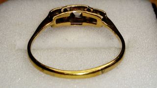 Antique Victorian 18ct Yellow Gold Natural Diamond Three Stone Ring,  Sz M/N 3