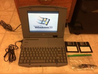 Vintage Nec Versa V/50 Laptop Windows 98 W/power Supply,  Modem,  Disks