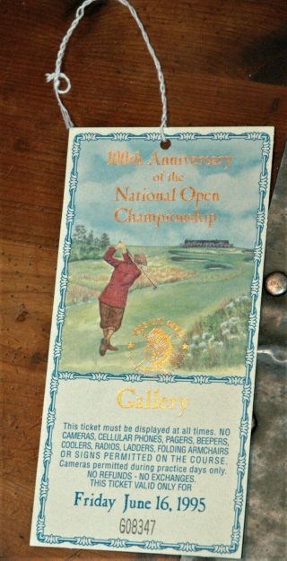 1995 U.  S.  Open Golf Gallery Ticket 100th Anniversary Tiger Woods First Open