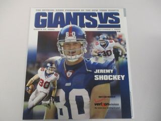 Sep 7 2003 York Giants Vs Rams Nfl Game Program W Jeremy Shockey