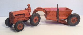 Vintage Antique 1930’s Allis Chalmers Wc Toy Tractor W/ Earth Mover 265 Orange