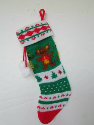 Vintage 1984 Kurt S.  Adler Small Babys Knit Teddy Bear Christmas Stocking