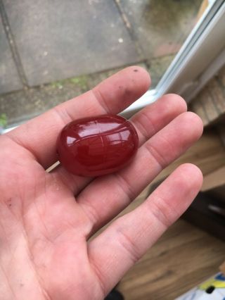 A Good Vintage Phenolic Cherry Amber Bakelite Bead Huge Size 16 Gram