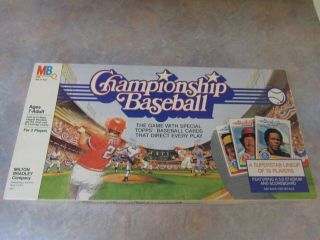 Vintage 1984 Milton Bradley Championship Baseball Game Complete W/topps Cards