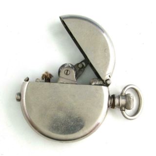 Vintage Unmarked Thorens Type Push Button Automatic Pocket Watch Shaped Lighter