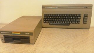 Commodore 64 Computer Keyboard & 1541 Disk Drive No Power Cords