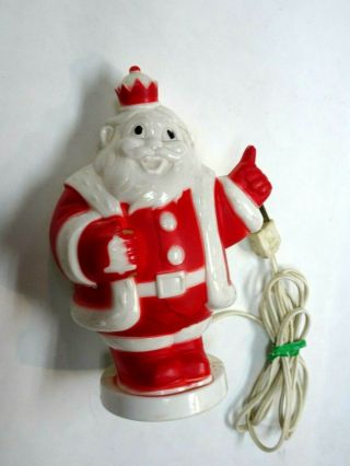 Vintage 6 3/4 " Tall Harett - Gilmar Lighted Hard Plastic Santa Bank