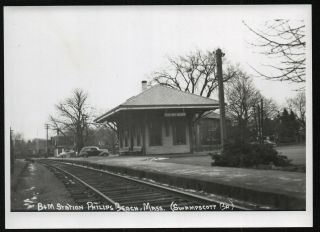 Vintage Railroad Photo 5x7 Phillips Beach Massachusetts B&m Rr Station