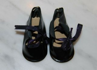 Vintage Terri Lee Doll Clothing - Terri Lee 16 " Black Oilcloth Shoes