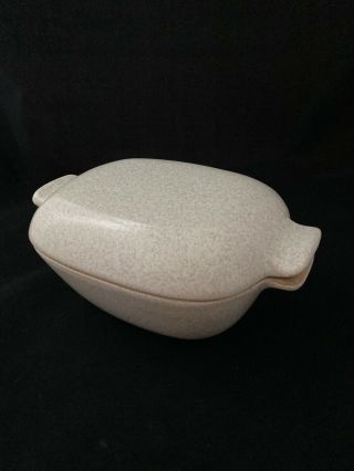 Vintage Glidden Pottery Gray Brown Speckle Gli3 Casserole Dish W/ Lid 165