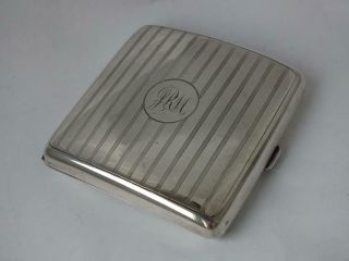 Antique Solid Sterling Silver Cigarette Case 1913/ L 8.  2 Cm/ 115 G