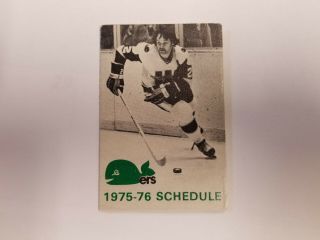 England Whalers 1975/76 Wha Hockey Pocket Schedule - The Steak Out