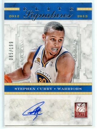 Stephen Curry 2012 - 13 Elite Signatures Auto D 085/199 Sp Warriors Autograph