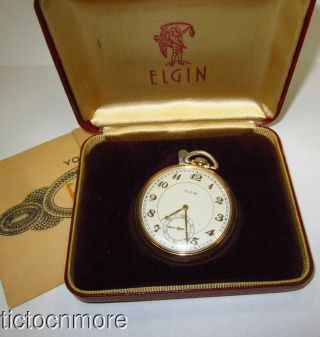 Antique Art Deco Elgin Grade 315 12s Pocket Watch & Case 1938 Moseley Reg