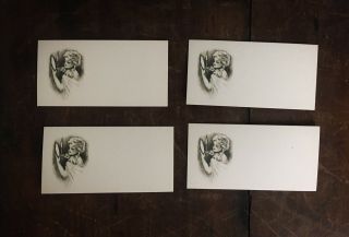 Set Of 4 Vintage Gibson Halloween Sepia Place Cards Fortune Telling 4