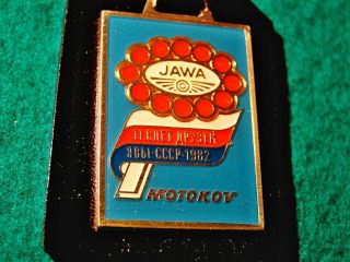 Antique Pin,  Badge Jawa Motorcycle Export Russia / Coat Of Arms / 1982
