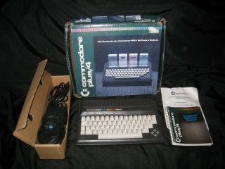 Vintage Commodore Plus/4 Personal Computer Box Power Supply & Paperwork