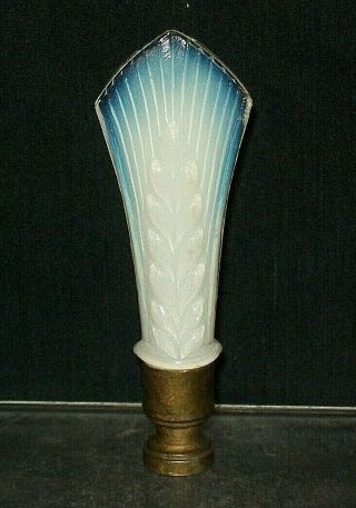 Vintage Aladdin Alacite Glass Wheat Staff Lamp Finial 1940s Iridescent Glows Euc