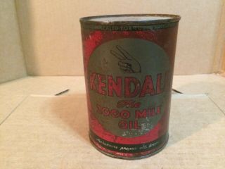 Vintage Kendall Oil Can 1950s Full Mobil Sinclair Cities Conoco Tydol Aviation