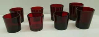 Vintage Ruby Red Votive Candle Holders Two Different Sizes Set Of 8