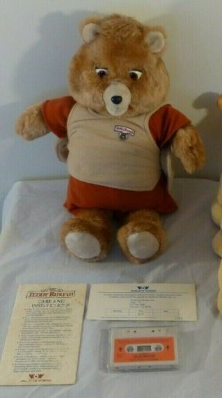 Vintage 1985 Teddy Ruxpin With Cassette & Instructions