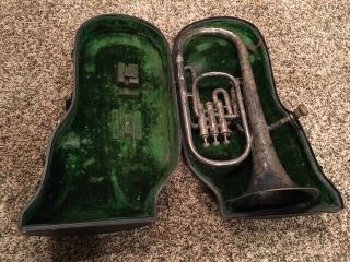 Antique American Standard Cleveland High Brass Baritone Instrument W/ Case