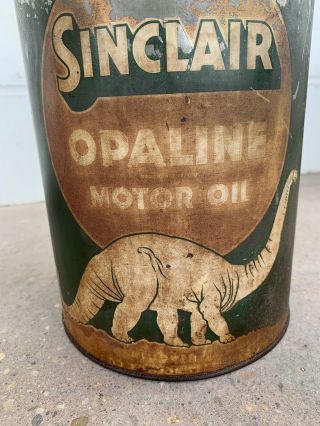 Rare Vintage 1930 ' s Sinclair Opaline Motor Oil 5 Qt Metal Can Gas Station Sign 2