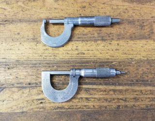 Vintage Brown & Sharpe Micrometer Precision Measuring Tools • Machinist Gauge Us