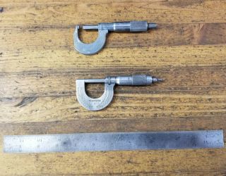 Vintage BROWN & SHARPE Micrometer Precision Measuring Tools • Machinist Gauge US 3