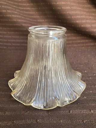 3 7/8 " Vintage Art Deco Victorian Ribbed Clear Glass Lamp Shade 14