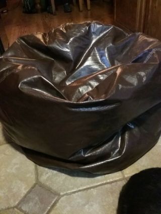 Vintage Vinyl Chocolate Brown Bean Bag Chair - Pre - Owned